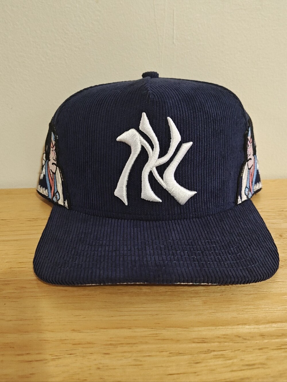 Baysiq x Cukui New York Yankees Blue Corduroy Snapback hat cap designer collab
